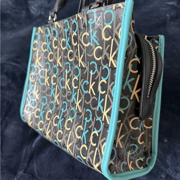 Calvin Klein Blue and Black Tote Bag with Monogram Design - Picture 3 of 8
